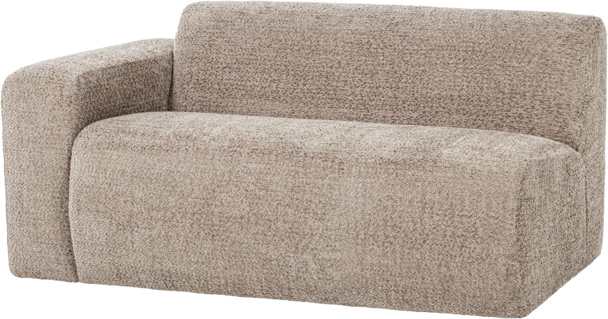 WOOOD Mojo Base 1,5-zits Bank Arm Links - Wollig - Donkerzand