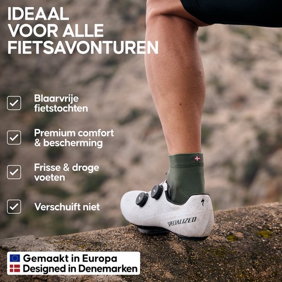 DANISH ENDURANCE Laag Uitgesneden Fietssokken Heren en Dames - Ademend - Mountainbiken & Racen - 3 paar - Zwart - Maat 43-47 — afbeelding 2