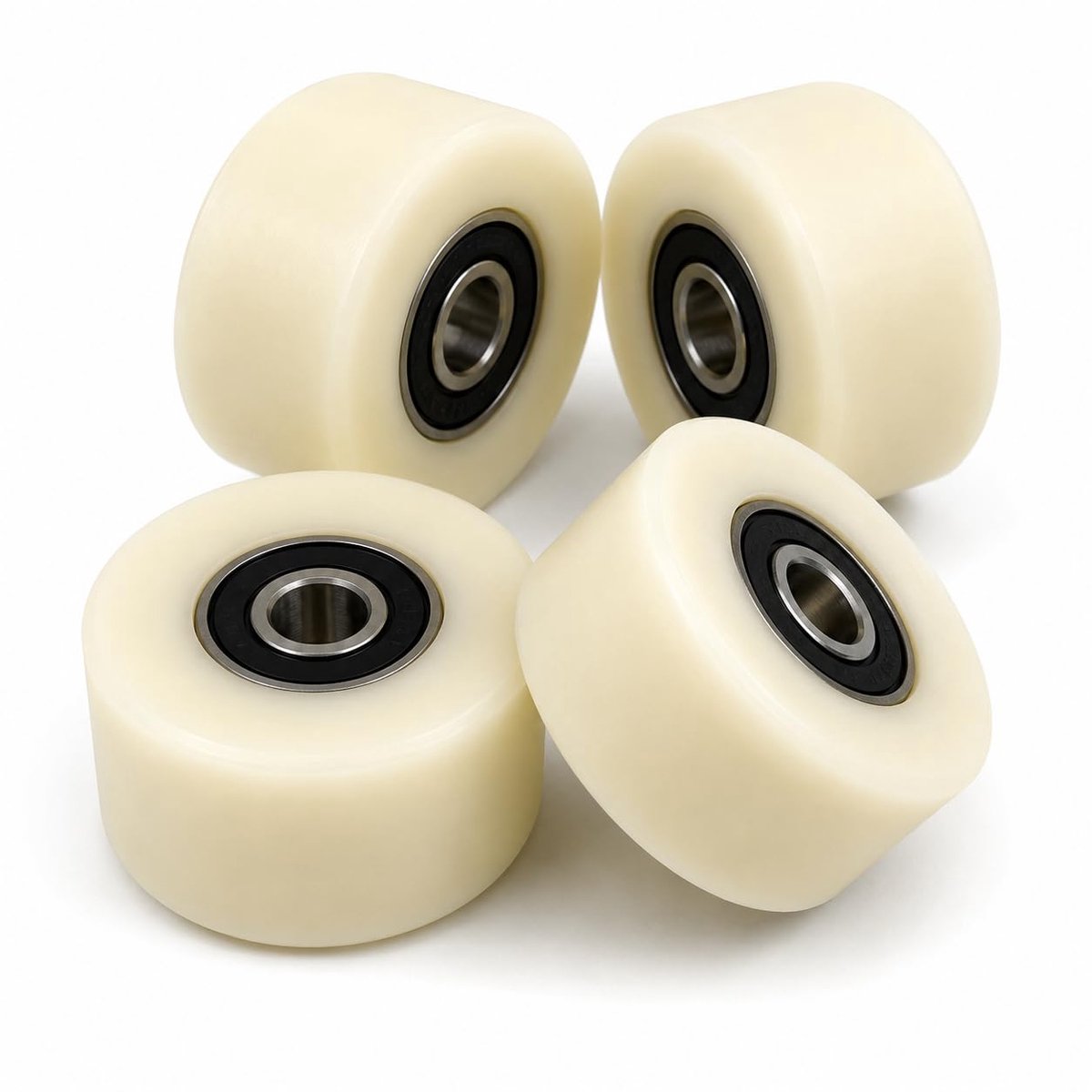 polyamide wielen, diameter: 40 mm, breedte: 20 mm, 8 mm lagers, nauwkeurig, vervaardigd in de EU, 4 stuks
