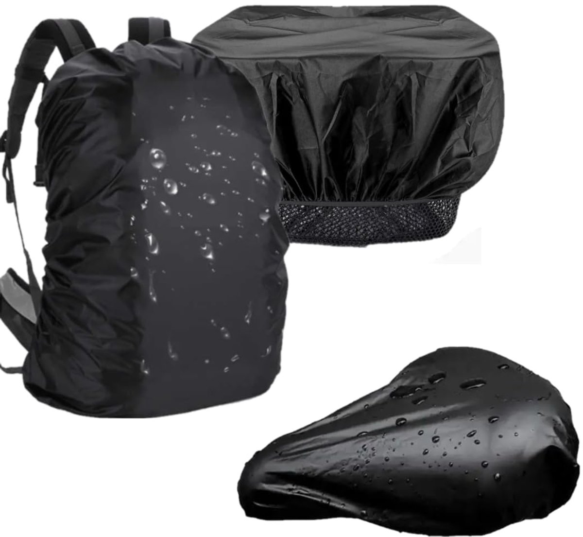 krat of rugzak incl. zadelhoes – 2-delig hoes – fietskrat Krathoes waterdicht – fietskrathoes afdekhoes
