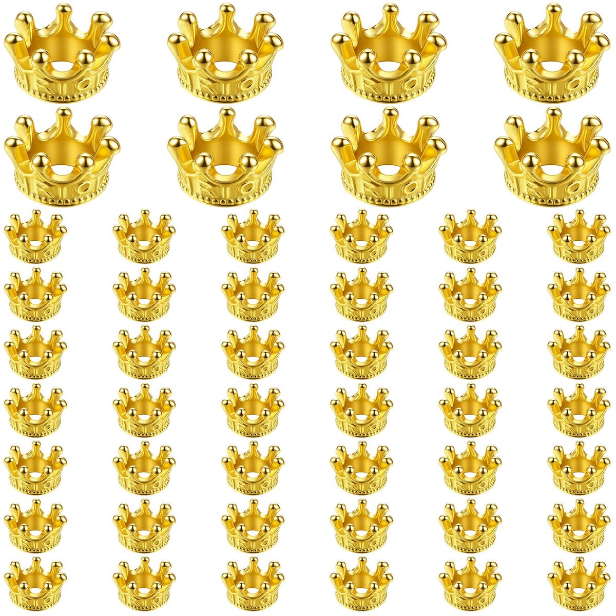 50 stuks mini-kroondecoratie, kleine kroon, gouden kroon, mini-geschenken, knutselaccessoires, kerstbedels, tafeldecoratie voor armbanden, doe-het-zelf handwerk