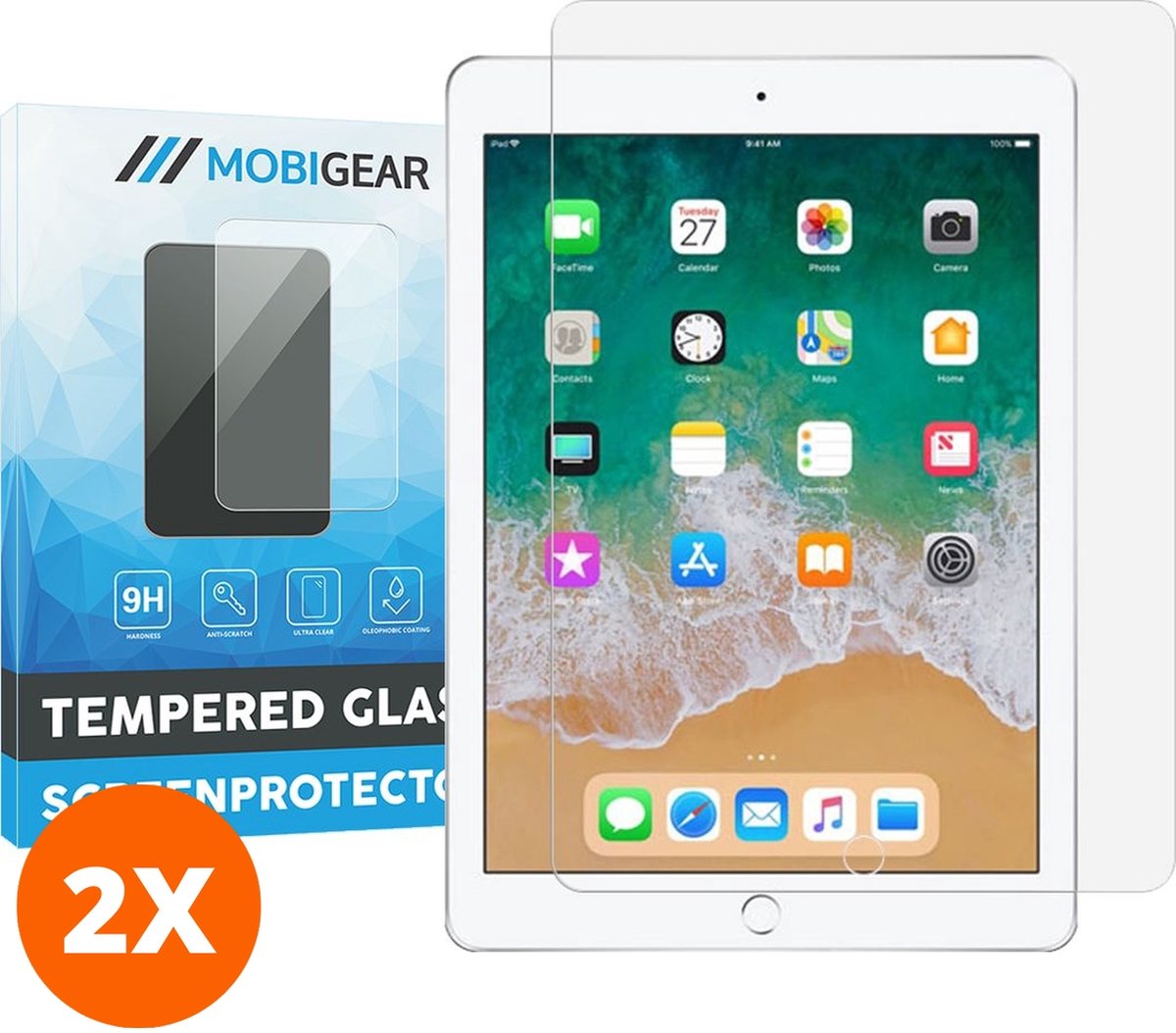 Mobigear Screenprotector geschikt voor Apple iPad Pro 9.7 Inch (2016) Glazen | Mobigear Screenprotector - Case Friendly (2-Pack)