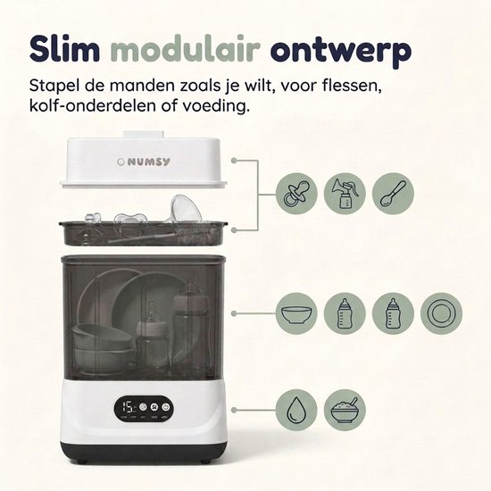 Numsy Flessen Sterilisator Steamix Max - Flessen Sterilisator En Droger - Flessensterilisator Baby van Numsy — afbeelding 3