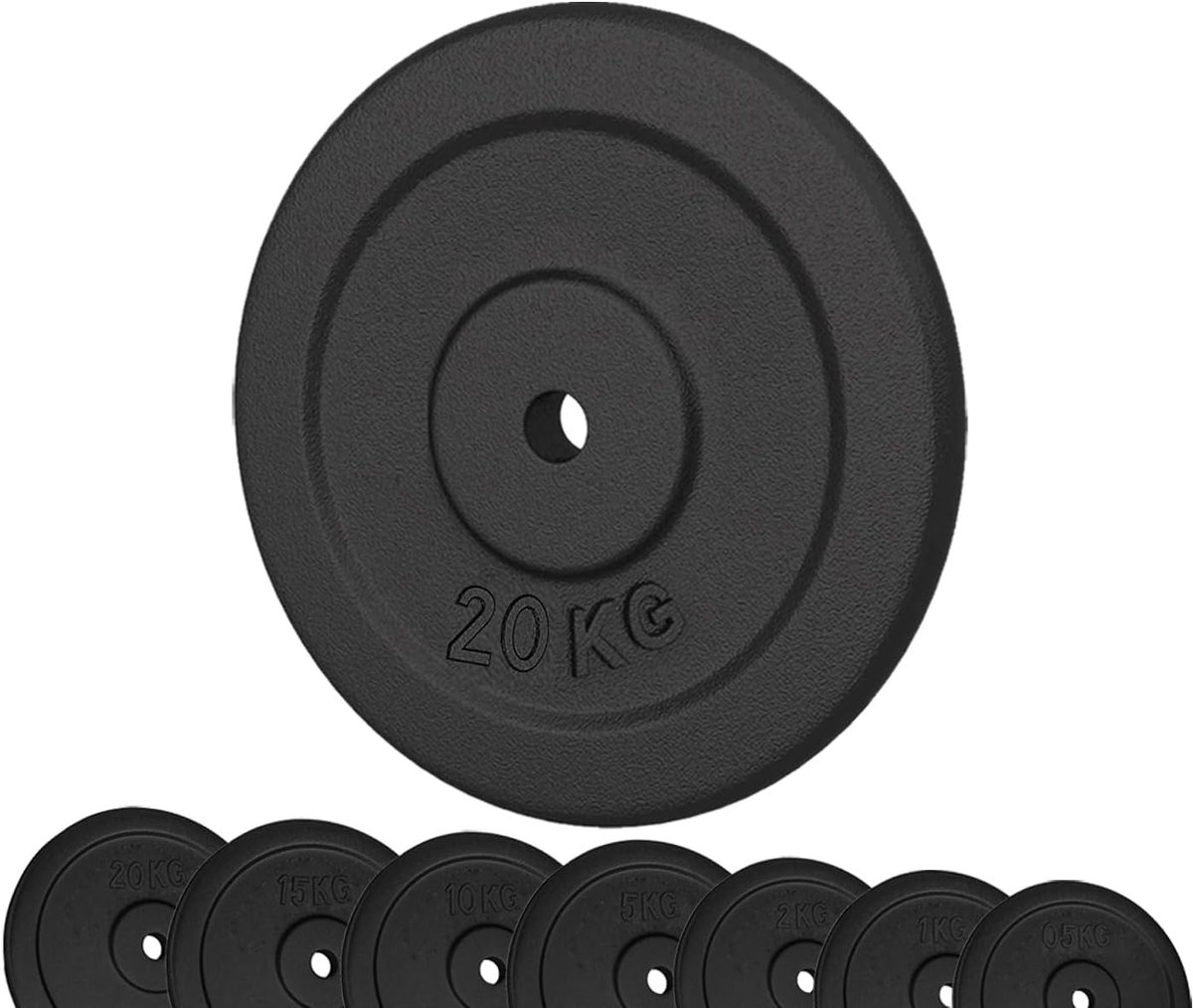 SnelShoppen - G5 HT SPORT Gietijzeren Gewichtschijven 25 mm, 0.5 tot 20 kg voor Thuis Gymnastiek en Sportschool, Dumbbells en Barbells