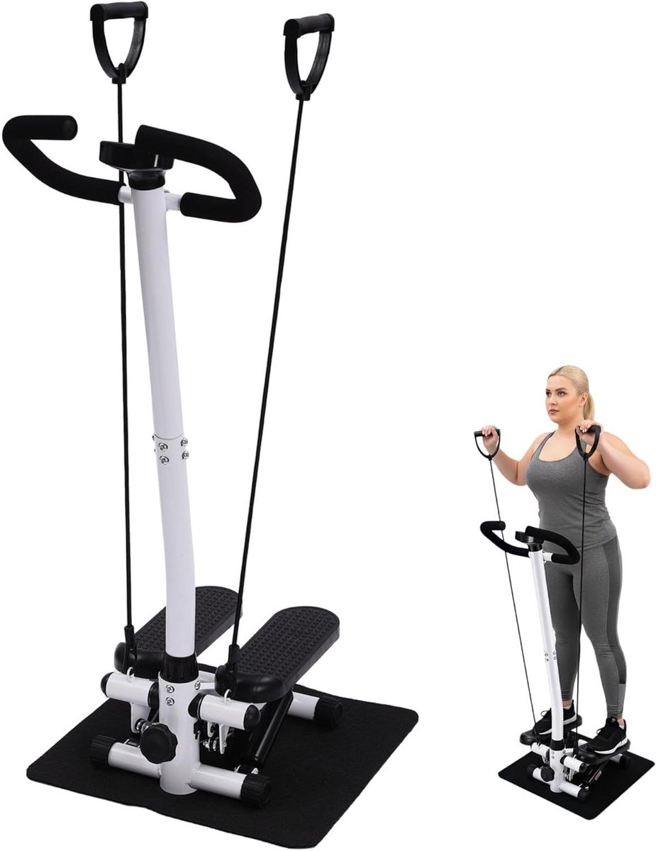 Mini Stepper - Fitnessapparaat - Thuis Trainen - Verstelbare Hoogte - 150 kg - Zwart