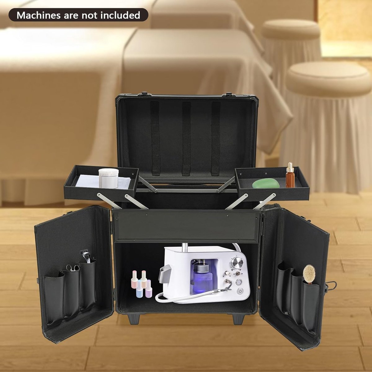 Mobiele Make-up Koffer - Gereedschapskoffer Trolley - Professionele Verzorging - Vergrendelbaar Met Sleutels - 46 x 29 x 42 cm