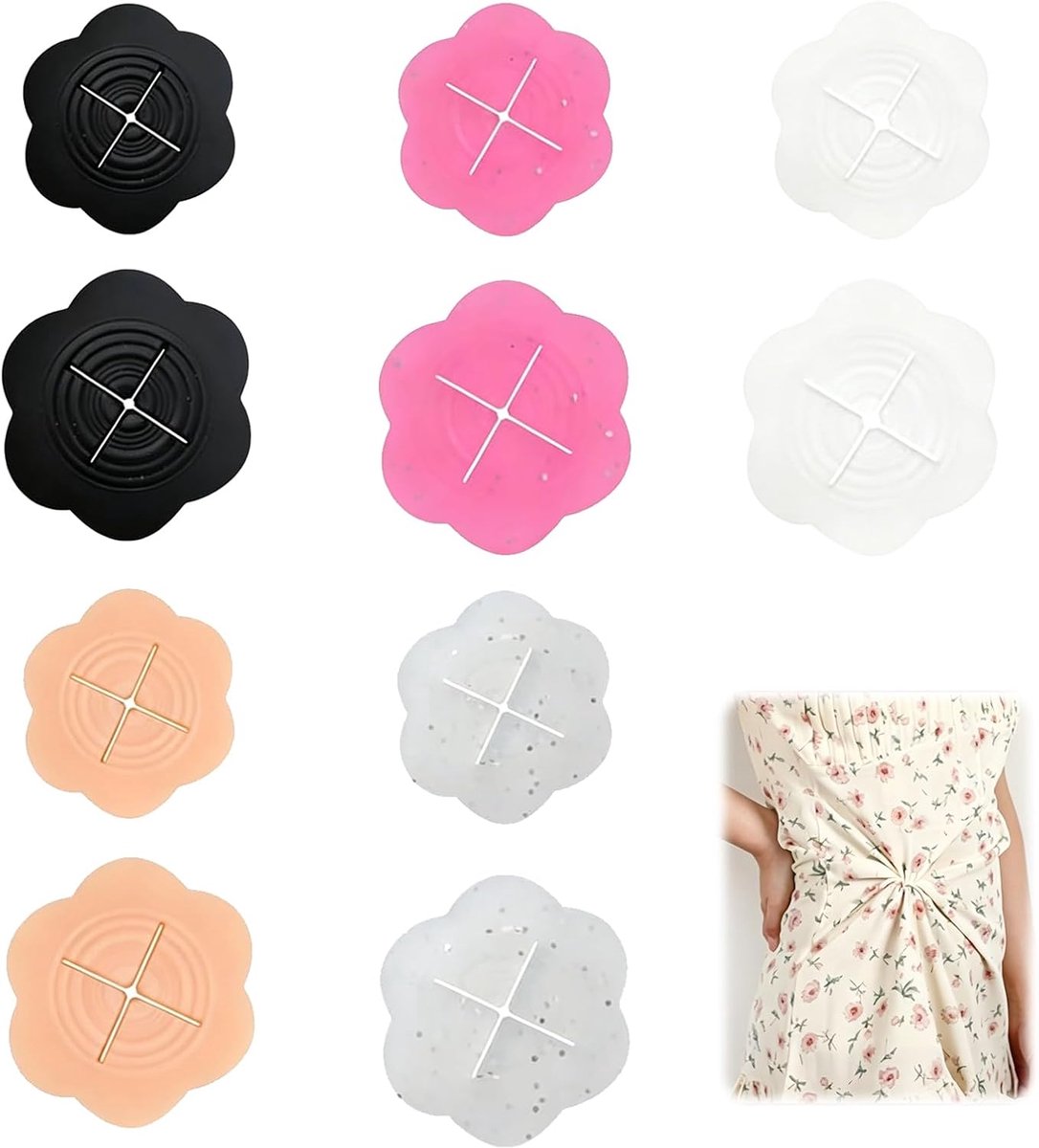 10 stuks kledingclips, siliconen klemmen voor vrouwen, cinch-clip, verstelbaar, verborgen clip voor blouses, truien, jurken, naadloos, meerdere kleuren