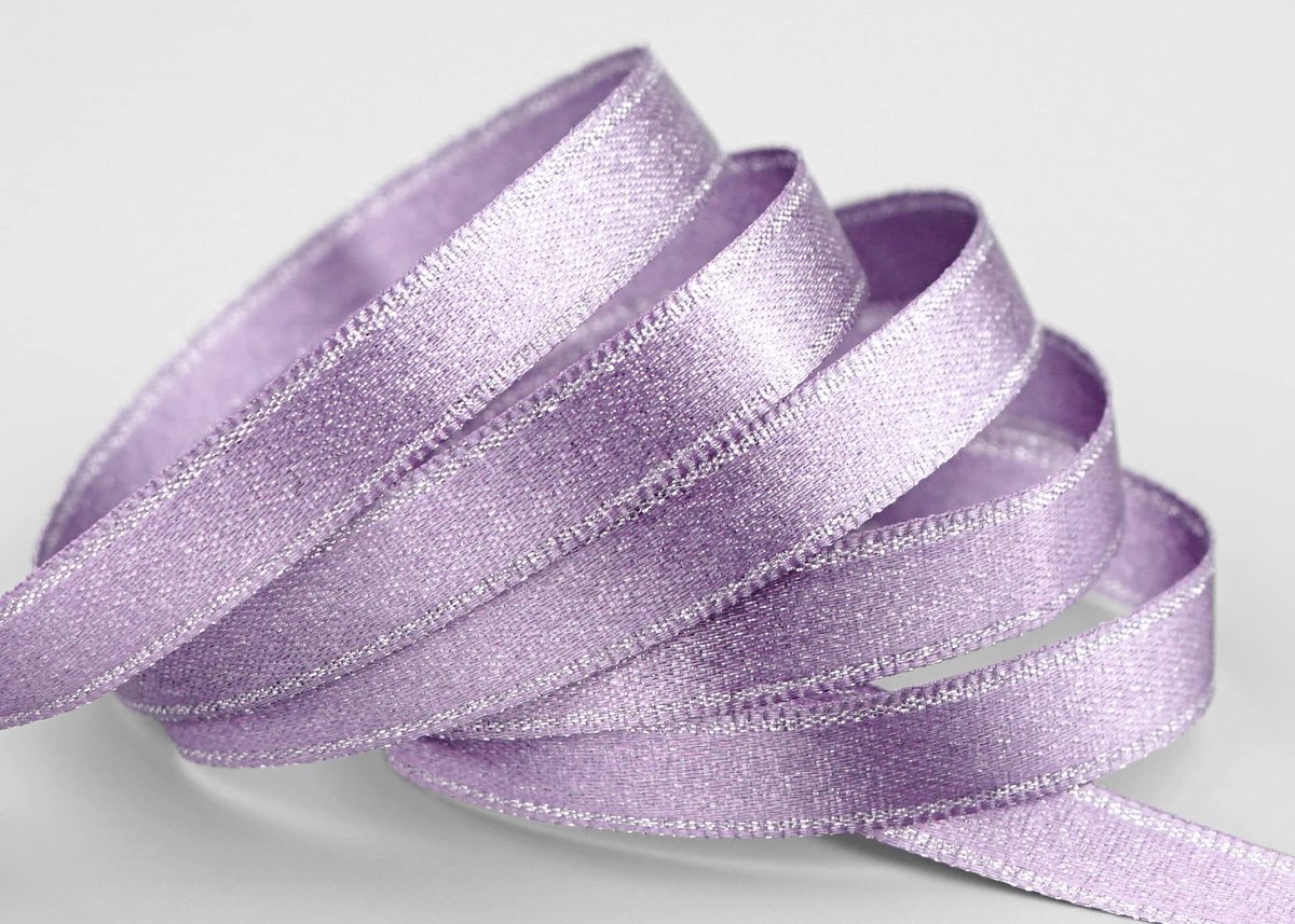 20 m x 10 mm satijnen lint glanzend met Lurex sering zilver dubbelzijdig lint van satijn zonder draad zacht en glanzend cadeaulint decoratief lint decoreren Kerstmis