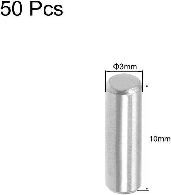 sourcing map 100 stuks pluggen pen 304 roestvrij staal rek pen bevestigingselementen 1,5 mm x 6 mm 3mm 10mm 50Pcs — afbeelding 4
