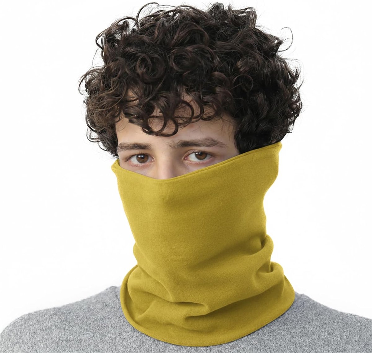Katoenen sjaal voor heren, colsjaal voor koude dagen, elastische halsdoek en nekwarmer voor outdoorsport, perfect voor skiën, wandelen, fietsen, uniseks