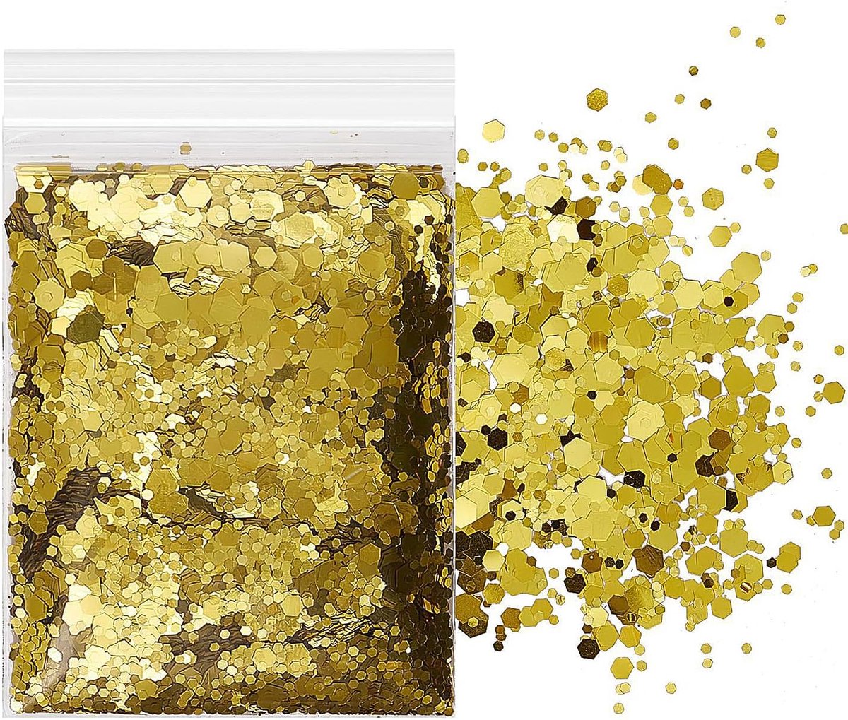 Pailletten, ambachtelijke glitterpoeder, gouden glitterdeeltjes, gevulde pailletten, doe-het-zelf handgemaakt, geschikt voor kleding, ambachten, enz