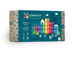 CONNETIX - Magnetisch Tegels - Regenboog Rechthoekige Verpakking - 18 Stuks - Magnetisch Speelgoed