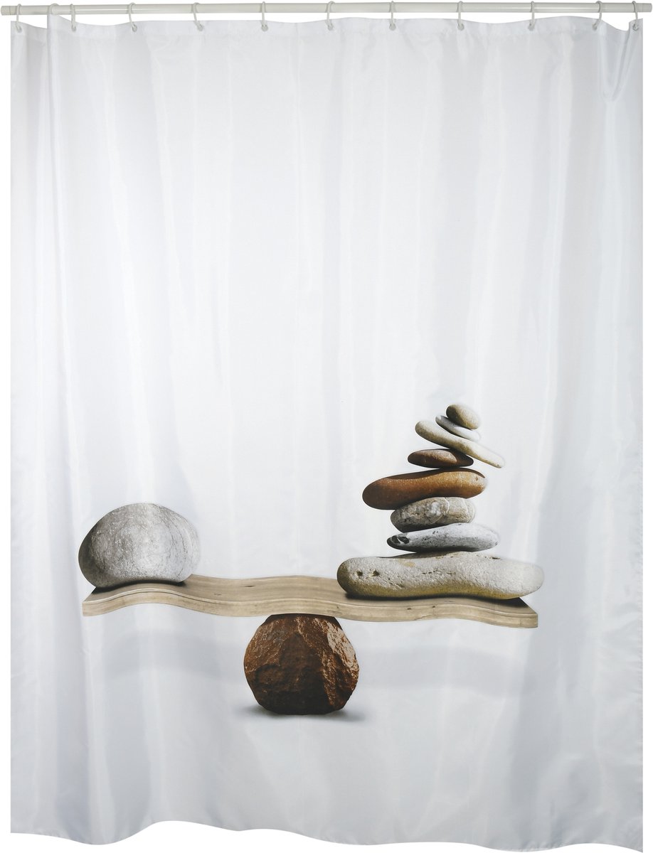 MSV Spirit Douchegordijn 180x200 cm - Polyester Badkamergordijn met Stijlvol Design voor Douche en Bad