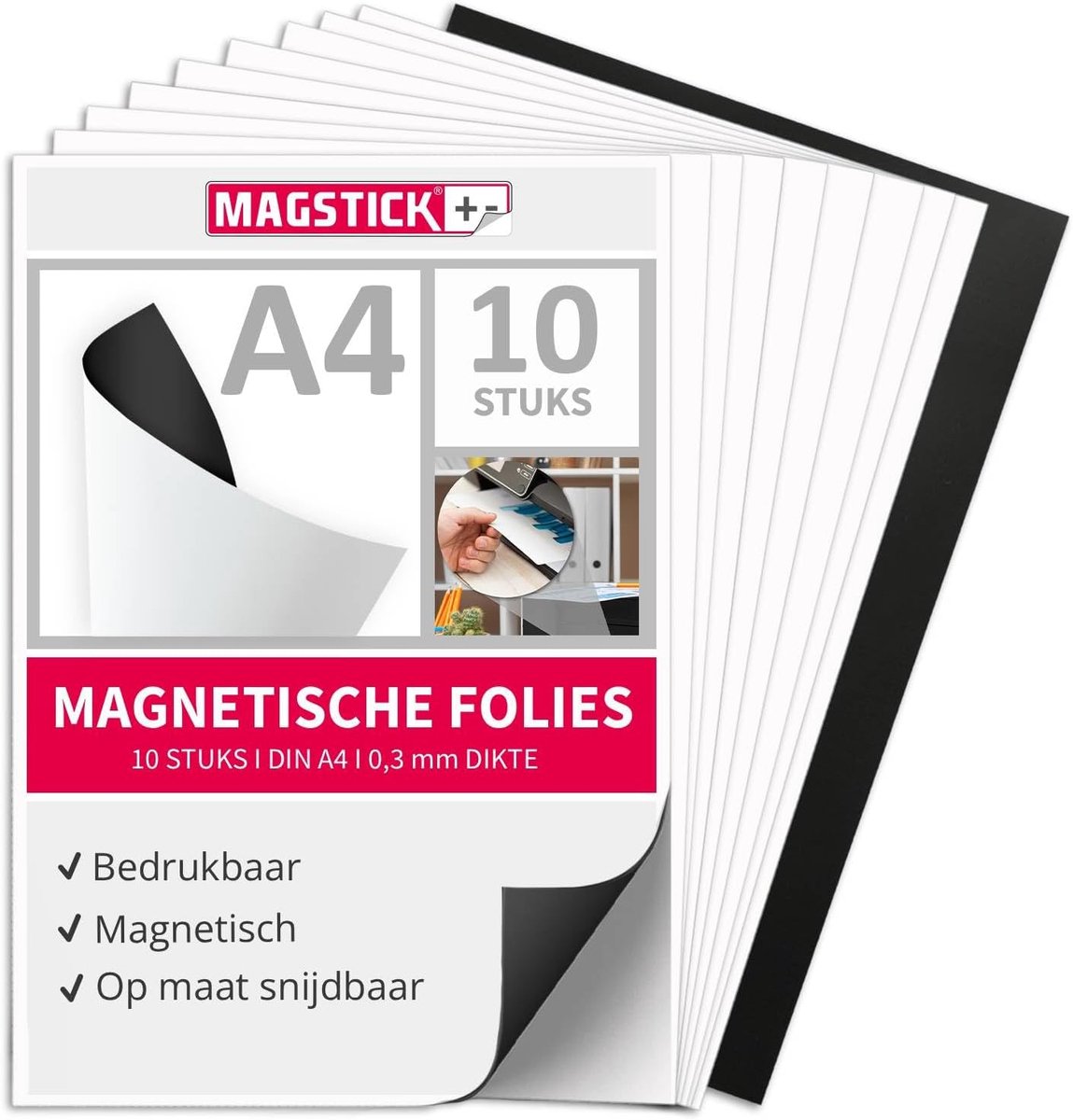 Magnetisch papier 5 witte vellen DIN A4 - DIY printbaar - geschikt voor inkjetprinters - maak eenvoudig magneten - SnelShoppen