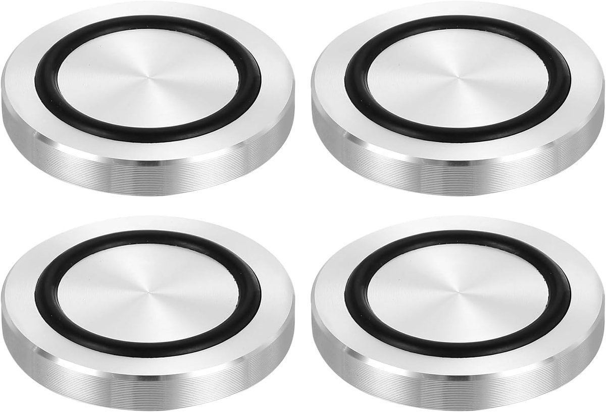 M8 schroefdraad 40 mm diameter 6 mm dikte adapter bovenste schijf glas ronde aluminium schijf 4 stuks ronde voeten solide hardware plaat met antislip rubberen ring