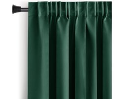 Verduisterende Gordijn - Blackout Gordijn Gordijnstof - Slaapkamer Decoratie - Lichtregulerend Garen - 140x270 cm - Donkergroen