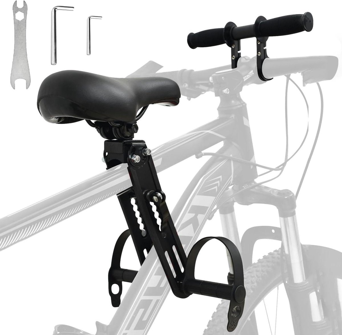 Fietsstoeltje Voor - Kinderzitje Fiets - Samen Fietsen - Universele Montage - 30x16x10 cm - Zwart