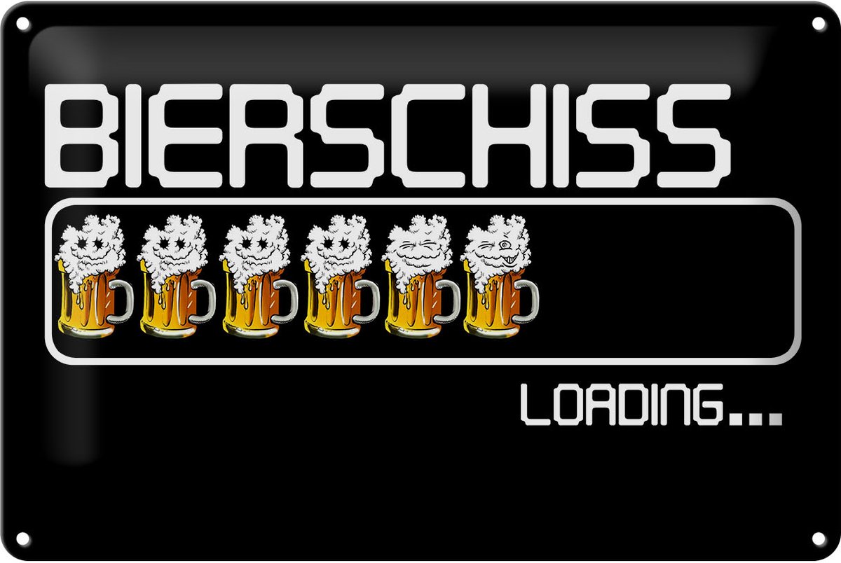 Blechschild Alkohol 30x20cm Bierschiss Loading 6 Biergläser