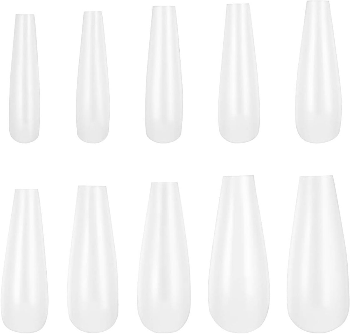 500 stuks kunstnagels volledige dekking ballerina kunstnagels voor nagelsalon en doe-het-zelf nail art wit