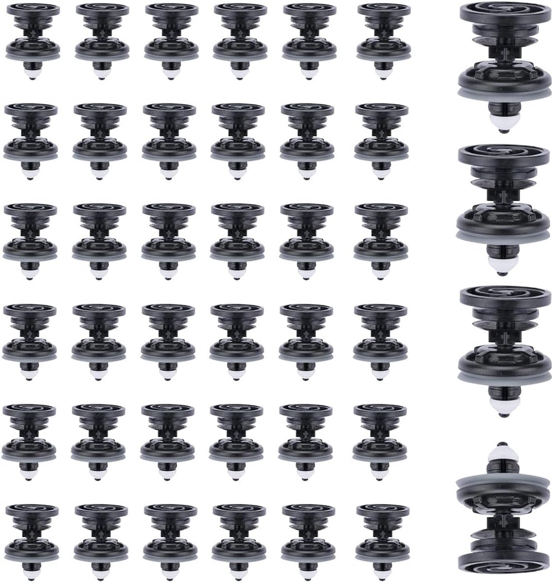 40 stuks klemmen voor auto, kunststof klinknagels voor auto, kunststof klinknagels, deurbekleding, bevestigingsclips voor binnenpaneel, auto, sluiting, compatibel met VW Golf 5, 6, 7, T4, T5, Passat