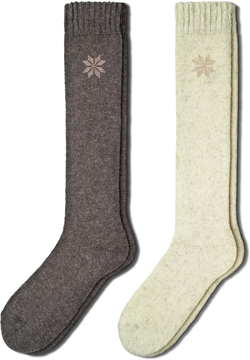 Socks 2 Paar, Premium 70% Merinowol, Thermische Kniekousen voor Mannen & Vrouwen, Wintersokken, Warme Sokken