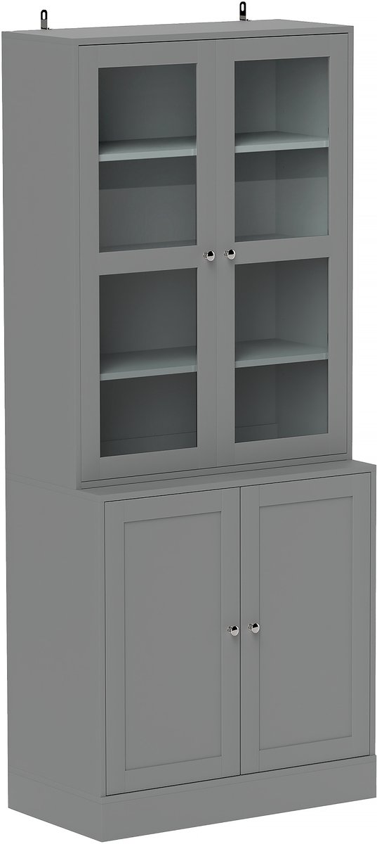 Homcom Boekenkast-MDF-76x40x178,5cm-Grijs