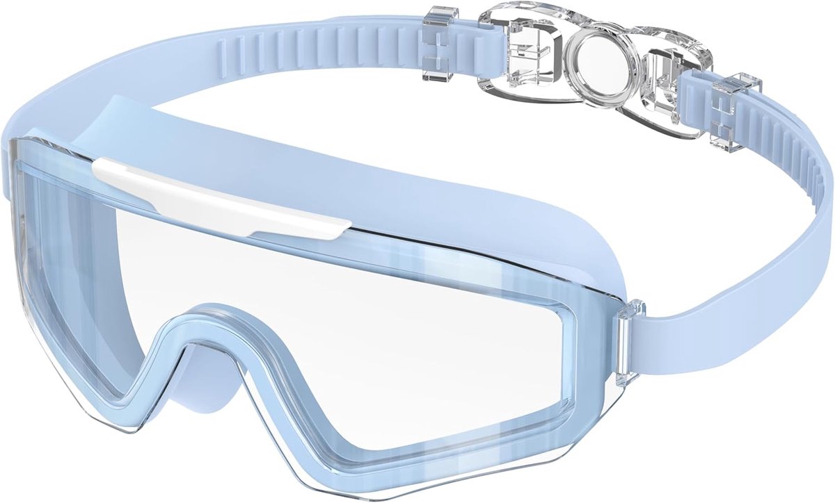 Zwembril voor heren, voor volwassenen, groot frame, anti-condens, uv-bescherming, HD-glazen, uniseks zwembril, ideaal voor duiken en watersport in de open lucht, T-BL