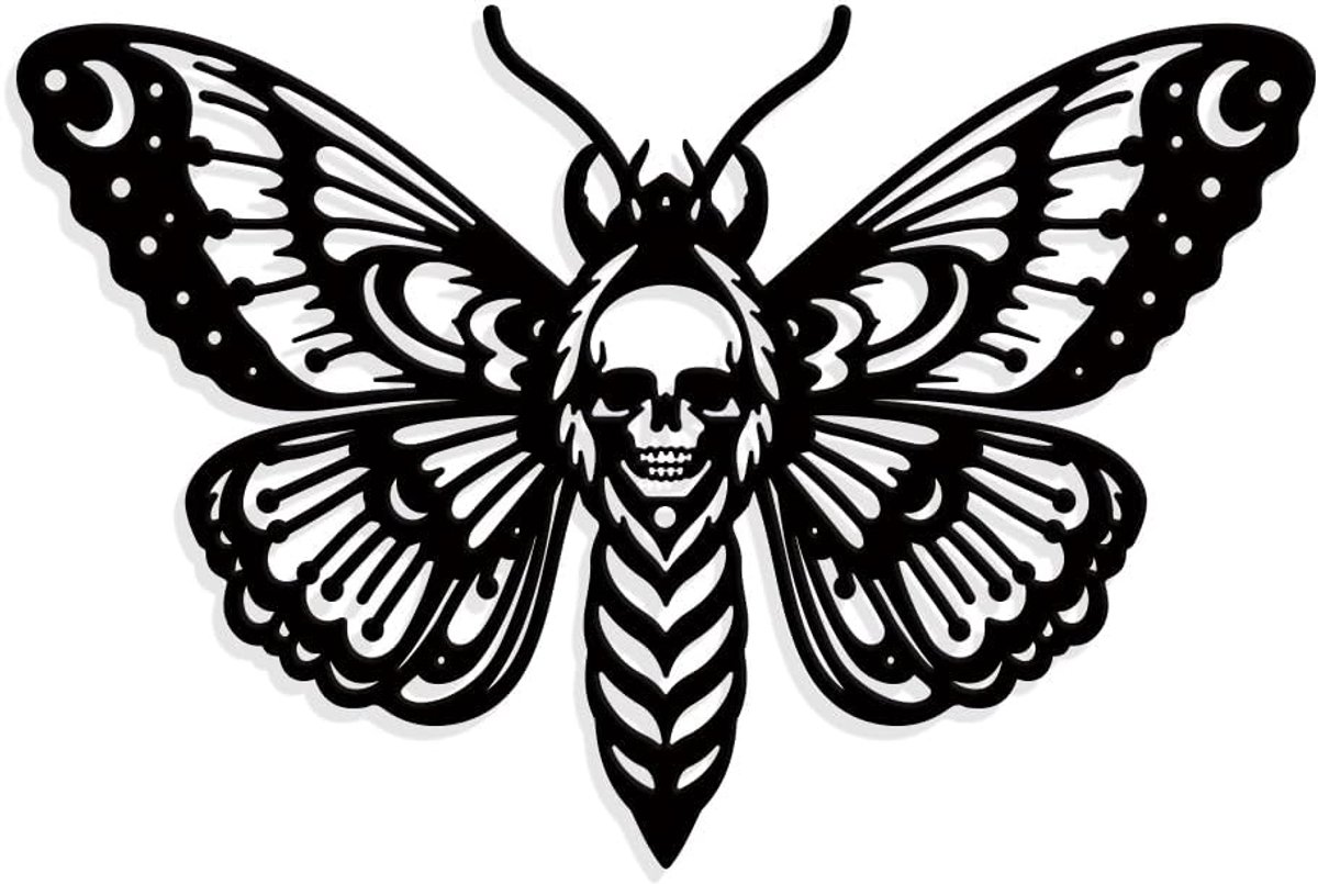 1 stuk metalen schedel wanddecoratie 30 x 30 cm groot wanddecoratie zwart gothic silhouet wanddecoratie voor slaapkamer, woonkamer, badkamer, kantoor, tuin