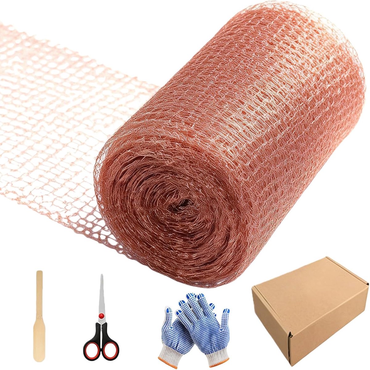127 mm x 15 m koperen roosterrol: robuust koperweefsel, metalen rooster, koperweefselbescherming, veelzijdig zuiver koperen draadgaas, reiniging van muizen en slakken