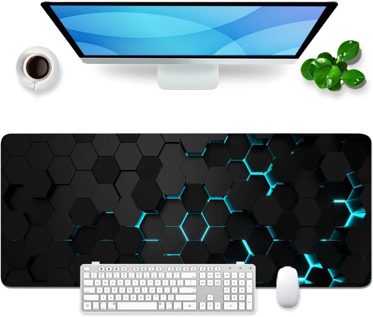 Muismat zwart XL gaming muismat science fiction muismat grote bureauonderlegger kantooraccessoires bureauonderlegger 80x30cm (zwart)