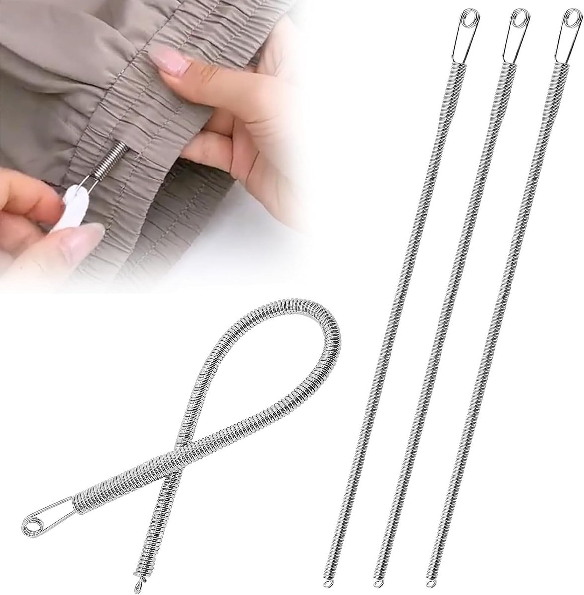 10 stuks veertrekkoord-naaldinrijger, doe-het-zelf touwstekerclip, metalen trekkoord, draadinsteker voor capuchonpullovers, broeken, jassen, rugzakken