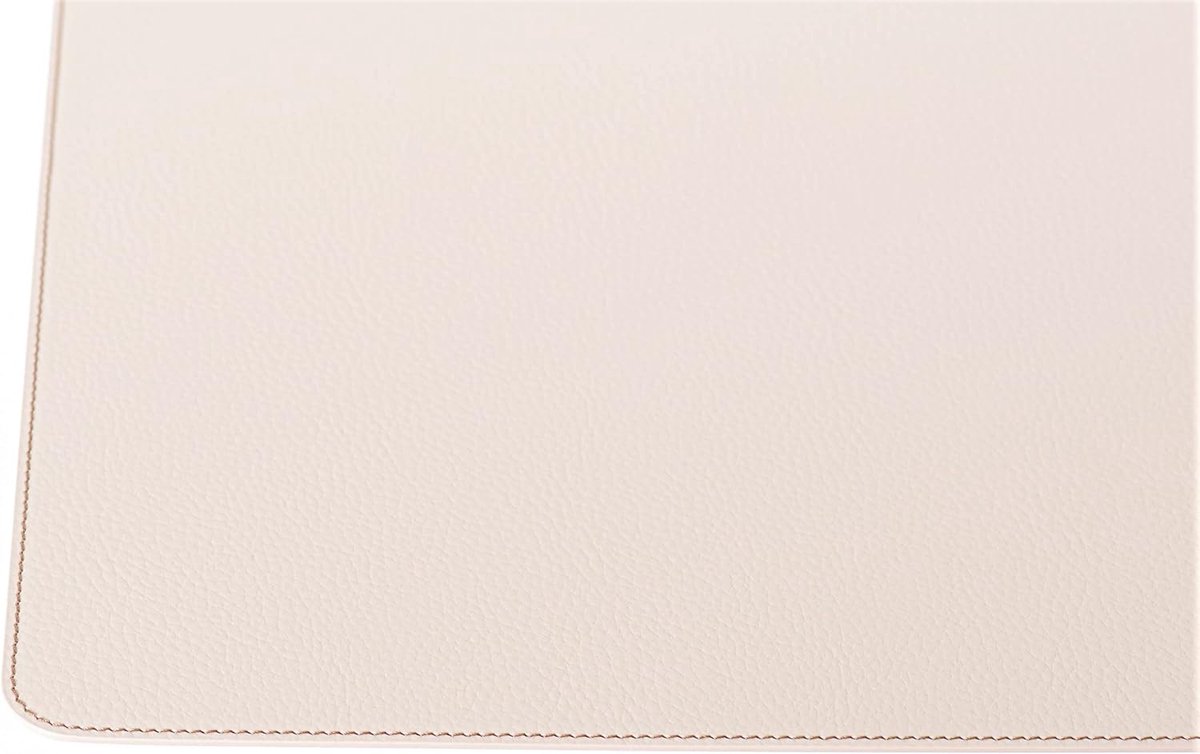 Placemats en onderzetters, 4 tafelmatten en 4 onderzetters, placemats 40 x 30 cm, gerecycled leer (romig wit)