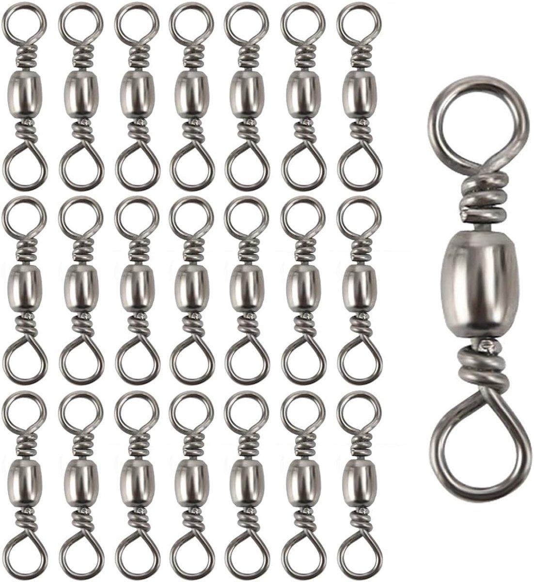 100 stuks 1 # 2 # 4 # 6 # 8 # 10 # 12 # Visserij vat wartels, hoge sterkte vat solide ring vishaak lijn aas connector visgerei conversie accessoires voor zoet water en zout water