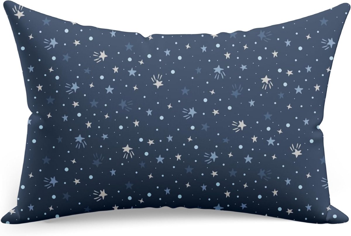 Kussensloop voor kinderen, kussensloop 65 x 65 cm van 100% katoen, kussenhoes, Öko-Tex Standard 100, kinderhoezen met ritssluiting, Melkweg