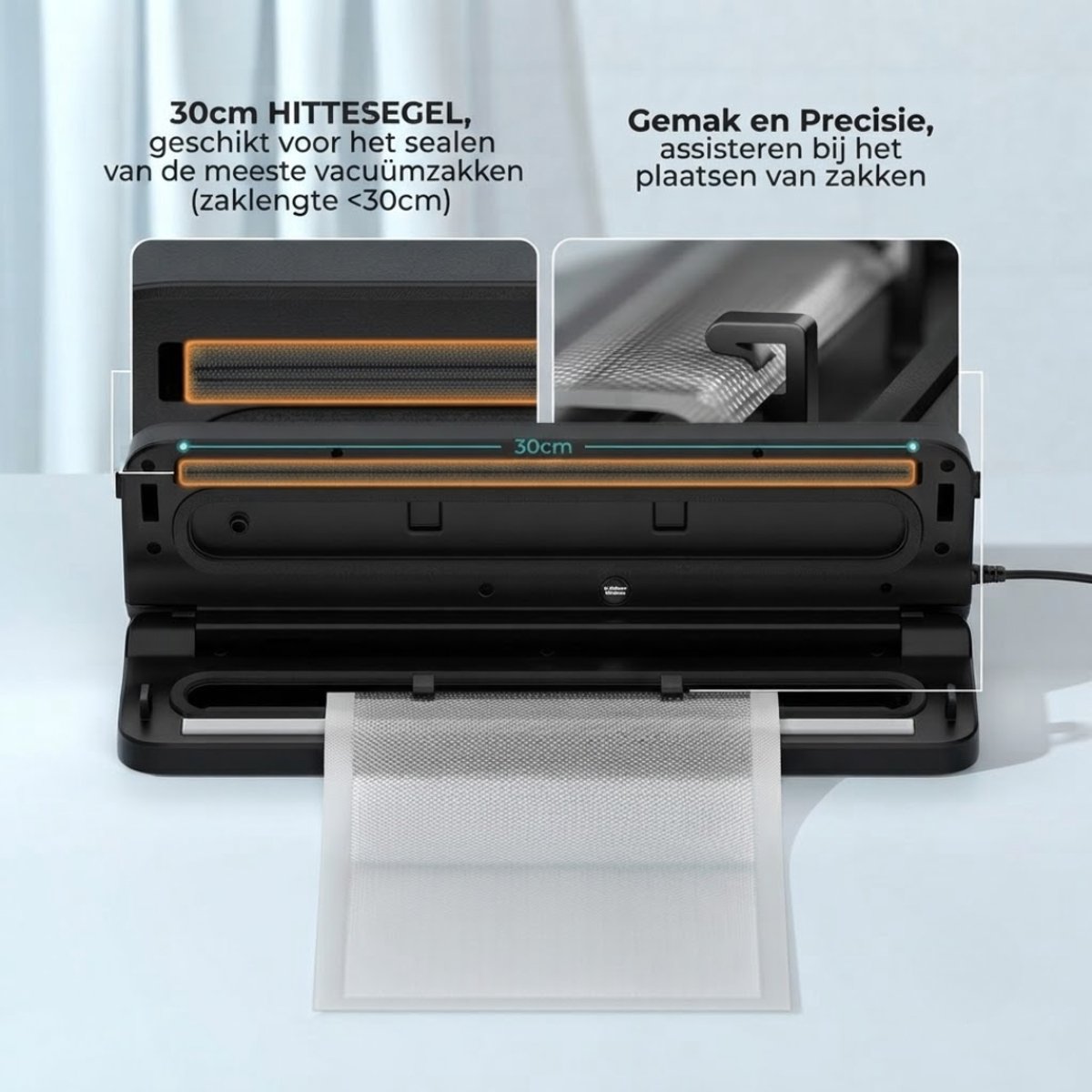 LNMsolutions® Vacumeermachine - Vacuummachines - Vacuüm Sealer - Zwart - 38cm x 6cm x 38cm