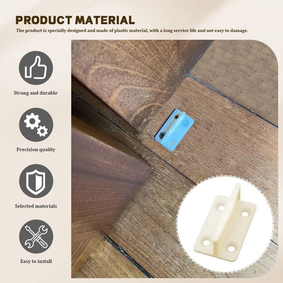 6 stuks vloergeleiders voor schuifdeur van kunststof, 44 x 26 x 17 mm, onderste geleiderhardware voor houten schuifdeuren, compatibel met keuken, badkamer en residentiële deuren