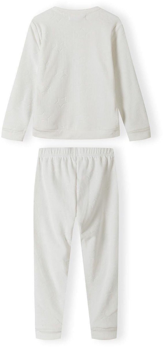 Minoti fluwelen pyjamaset meisjes met allover print - wit