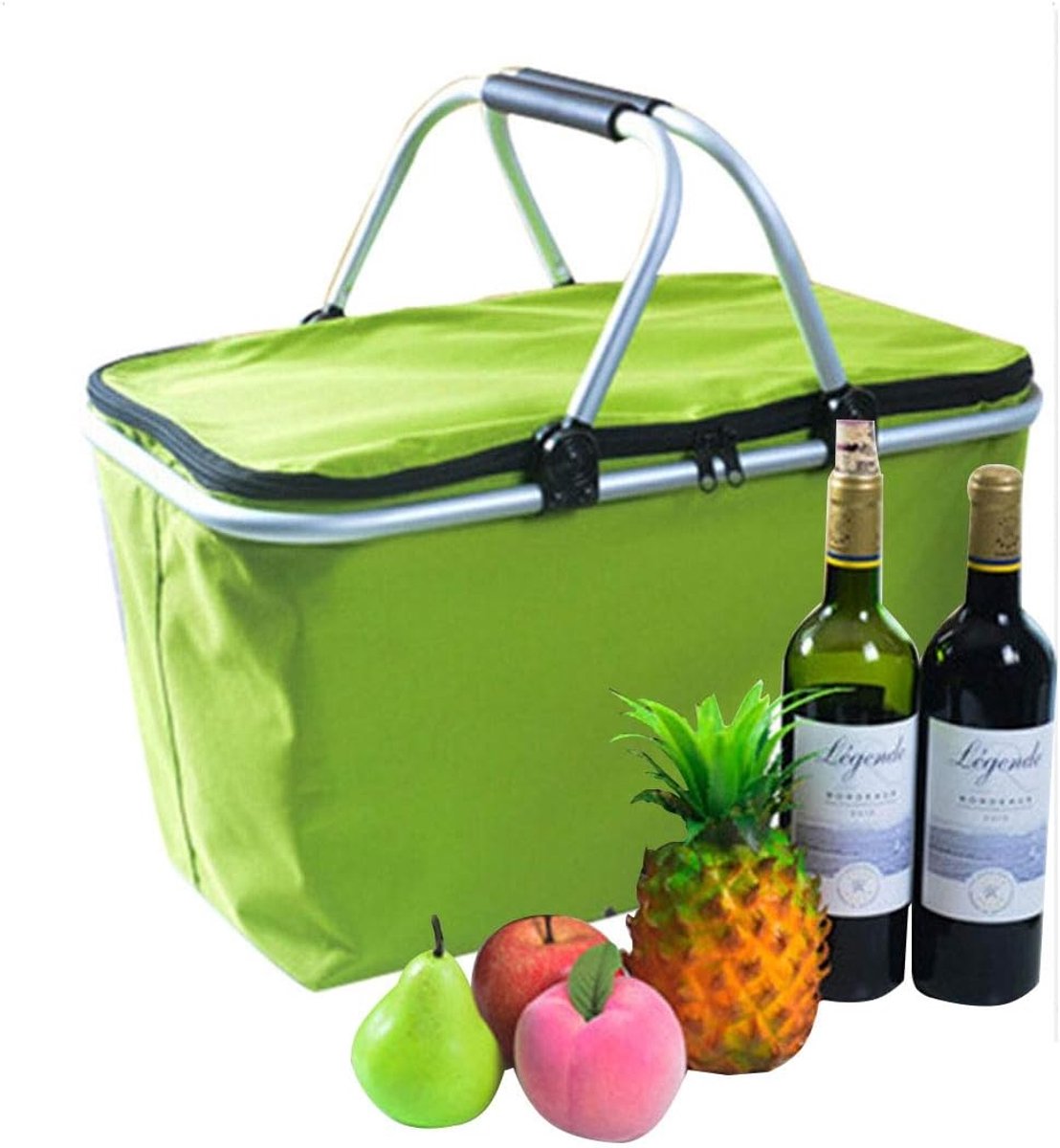 Home opslag Outdoor Picknick Vouw Oxford Doek Aluminium Film Handtas Lunch Geïsoleerde Tas Opslag Mand (Zwart) Schoon en opgeruimd