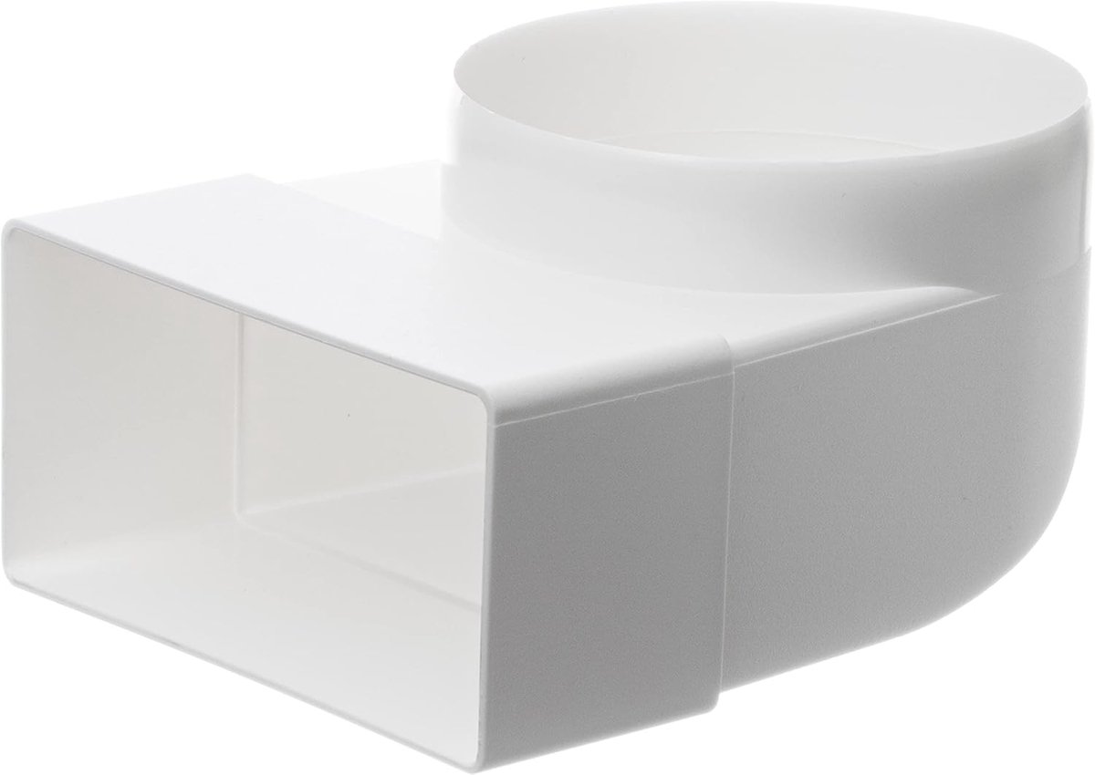 100 mm - 110x55 mm sluitstuk 90° voor vlakke kanaalventilatiesystemen - boog 90°