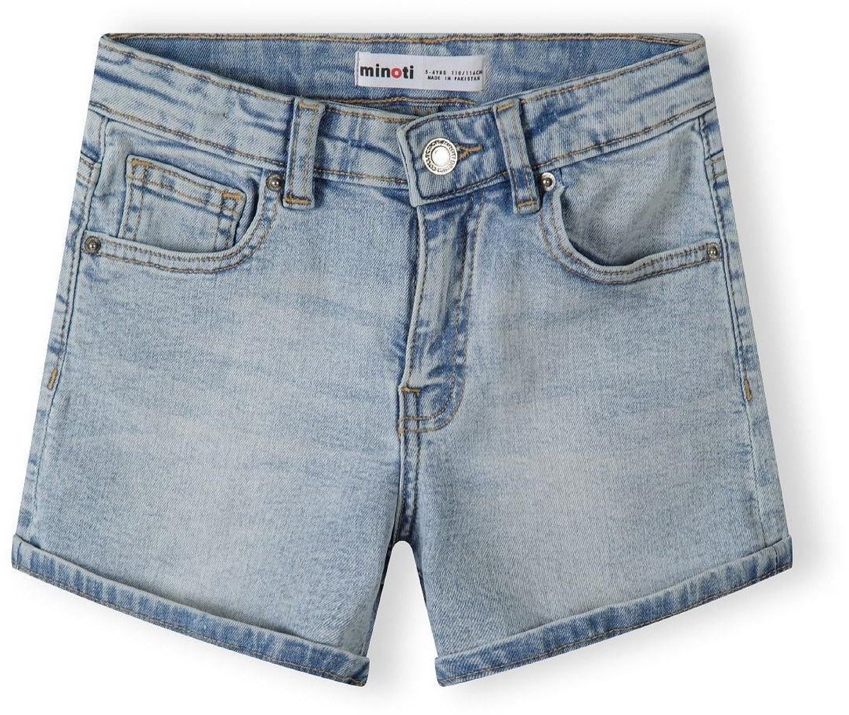 Minoti korte spijkerbroek meisjes hoge taille - katoen - blauw