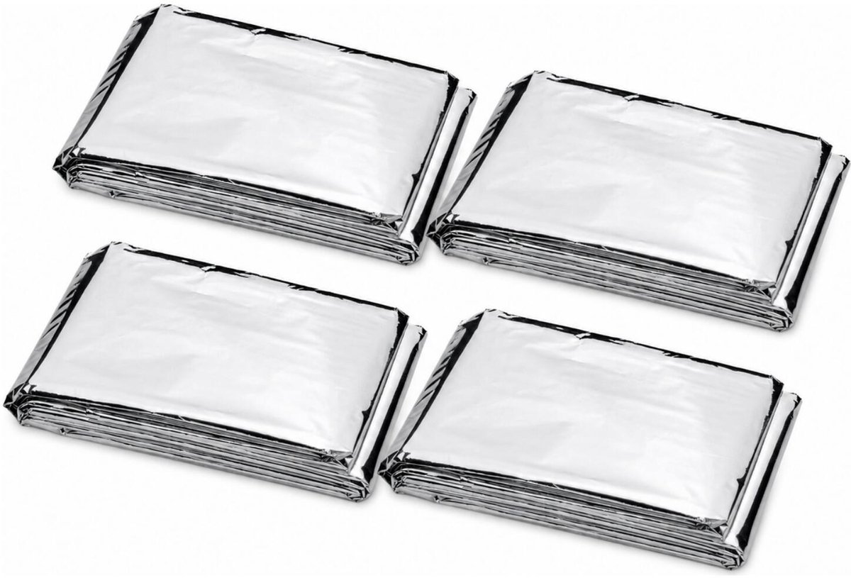 PF Concept Nooddeken goud/zilver - 4x - 160 x 210 cm - reddingsdeken - isolatiedeken - onderkoeling deken