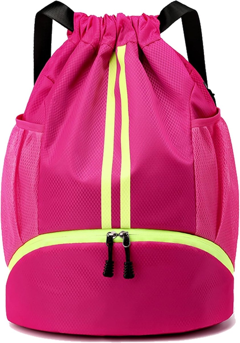 Tas met trekkoord voor sportschool, rugzak met trekkoord, voor heren, sporttas voor dames, gymtas voor dames, uniseks, sport, reizen, camping, Roze, Grande, Klassiek