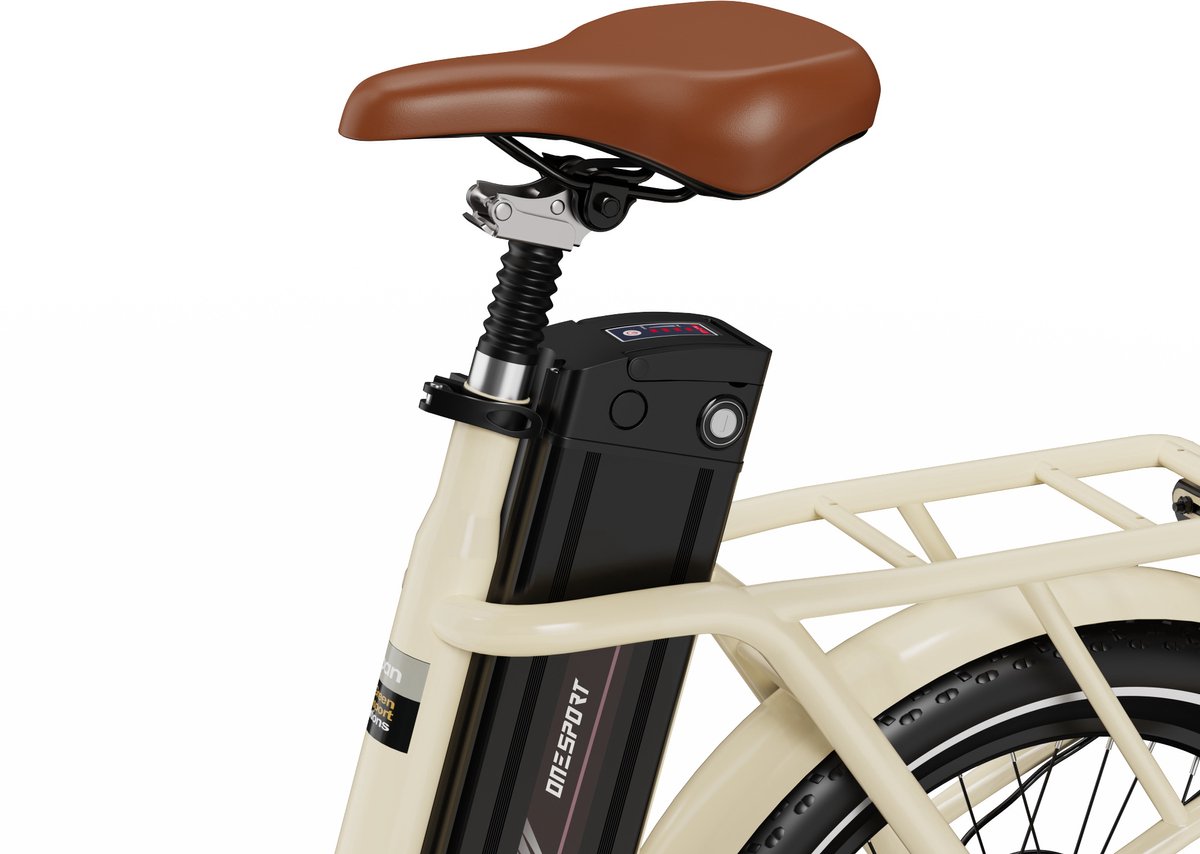ONESPORT OT16Pro Elektrische Fiets–Opvouwbaar–48V 18Ah Accu–Actieradius tot 90 km–Aluminium Lage Instap–20×3.0 Inch Fatbike –APP –Bluetooth Verbinding – Stads E-bike – LCD Elektrische Vouwfietsen – Wit thumbnail 4