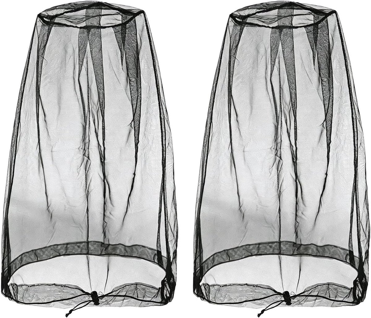 2 stuks muggennetten, extra breed en lang, voor kamperen, wandelen en safari, muggennet, insectennet, ademend, insectenscherm, licht en duurzaam net