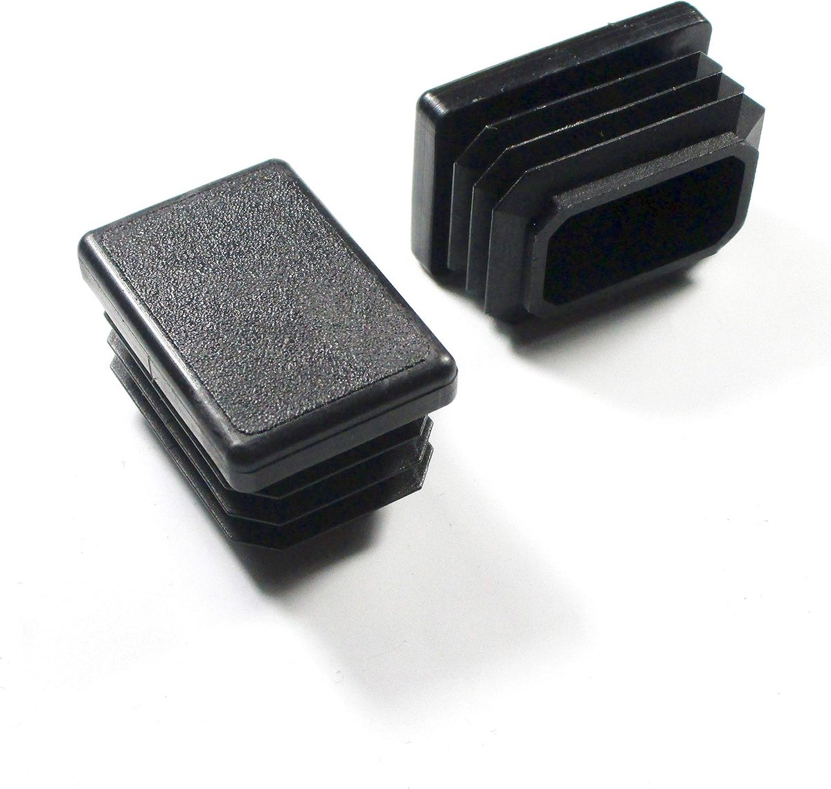 ajile - Rechthoekige eindkap voor buizen met de afmetingen 40 x 27 mm en dikte 1,0 - 3,0 mm, zwart, 4 stuks - EPH116