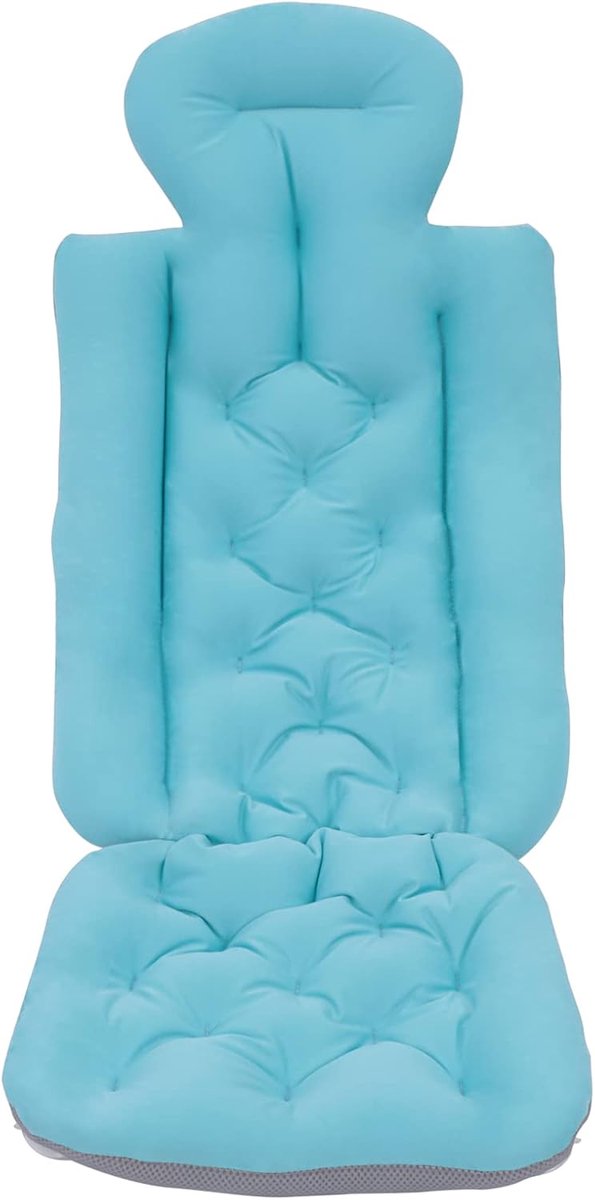 Badkussen voor het hele lichaam, opvouwbaar antislip badkussen, badkussen met 10 zuignappen, 3 mesh-niveaus, comfortabel, zacht badkussen, badmatras voor geweldige rugsteun, uniseks