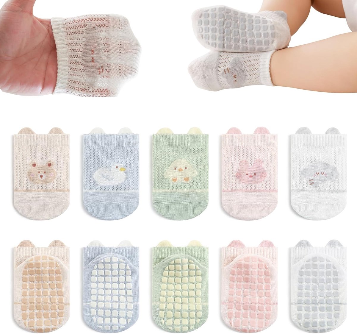 5 paar antislip enkelsokken baby meisjes jongens ademend kinderen antislip katoenen sokken