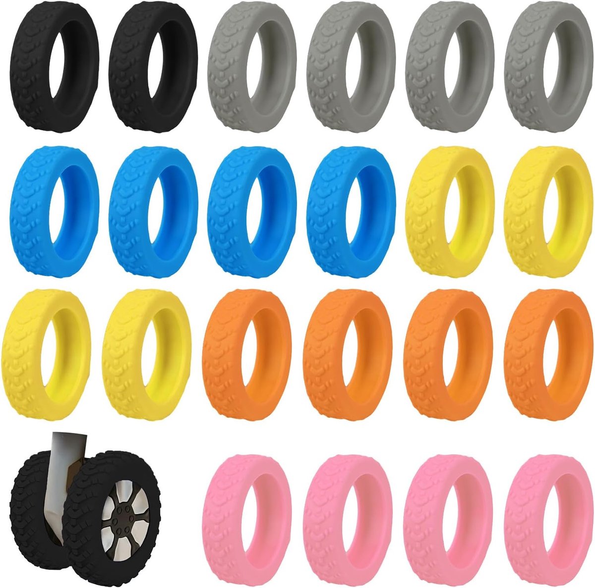 Koffer Wielen Cover, Reiskoffer Wielhoes, Siliconen Wielafdekking, Voorkomen Geluiden en slijtvastheid, voor de meeste Spinner Wielen Reizen