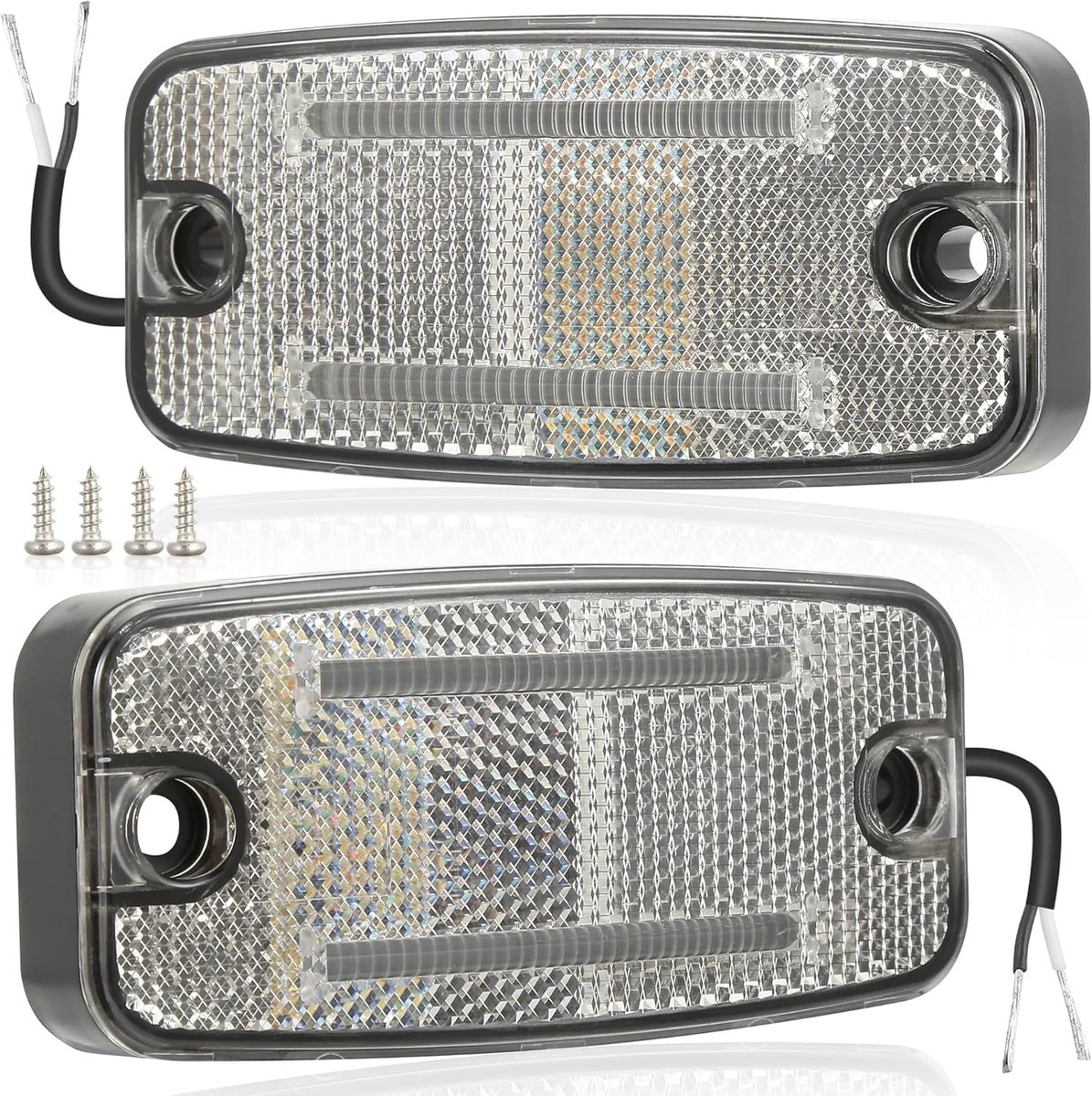 2 x led-zijmarkeringslicht, 12 V, 24 V, waterdicht, voor aanhangers, auto
