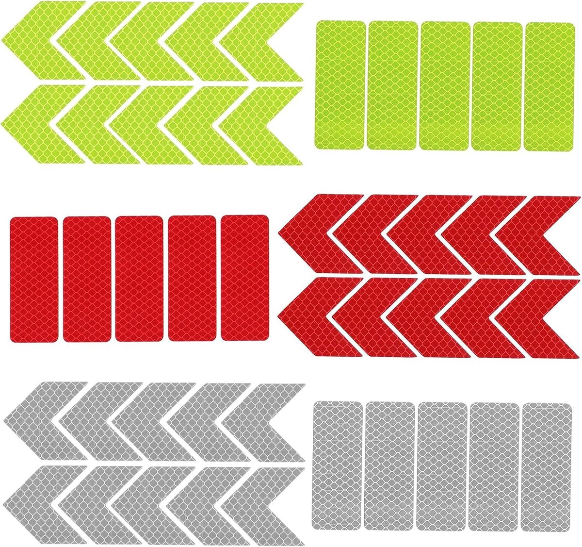 30 Kleine Rechthoekige Reflecterende Stickers Zelfklevend